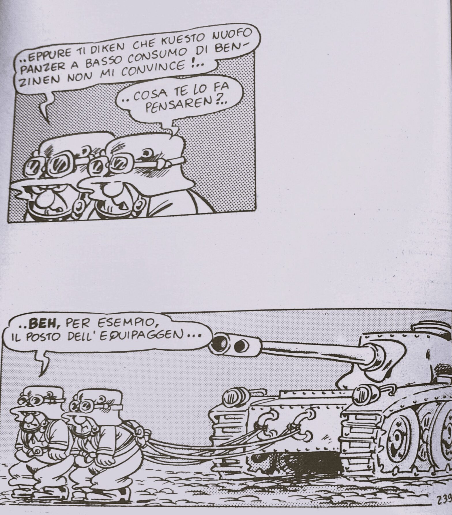 Panzer in campo bianco nero