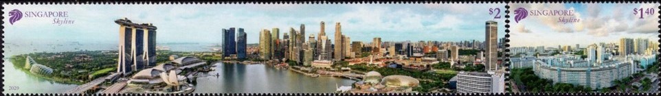 2020 10 15 Singapore Skyline - mint stamp set 163.25 x 3