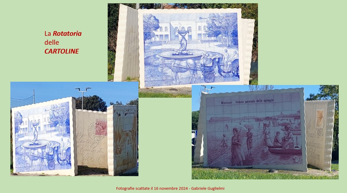 Riccione, la “Rotatoria delle Cartoline” Monumento eretto nel 2007 per testimoniare la storia postale della città