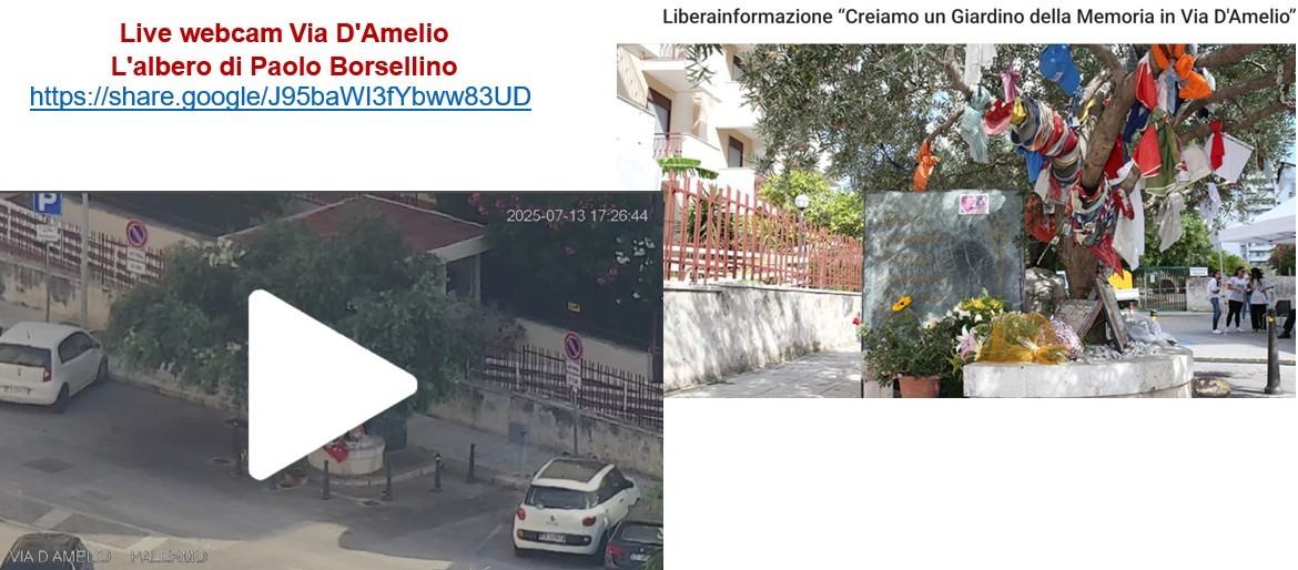 Live webcam Via D'Amelio – L'albero di Paolo Borsellino https://share.google/J95baWI3fYbww83UD