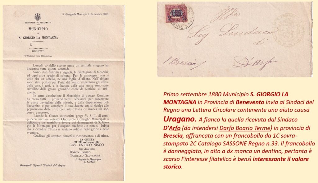 1880 09 01__Municipio S. GIORGIO LA MONTAGNA BN 2C SASSONE 33 Circolare ai Sindaci