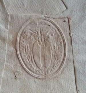 anno 1546 Sigillo a secco nobiliare famiglia Colonna