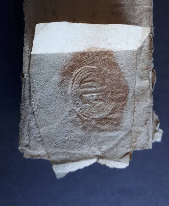 Sigillo araldico  — lettera prefilatelica Istres Aix 1585