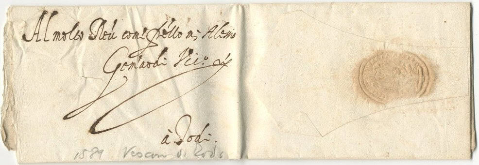 Verso esterno con indirizzo — 3 ottobre 1589