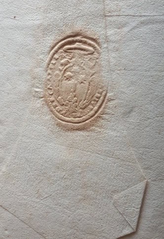 1589 10 03 PRE-FILATELICA DA ROMA AL VESCOVO DI TODI sigillo su nizza