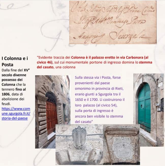 SGURGOLA COLONNA POSTA - Sgurgola e «Posta» a cavallo dell’ambulanza ROMA-CEPRANO (1762-1885) di Gabriele Guglielmi