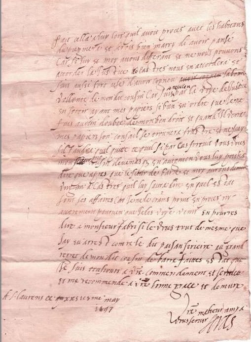 1597 05 26_1 lettre-de-St-Laurent-du Gard-à-Saze-Gard-PAG 3