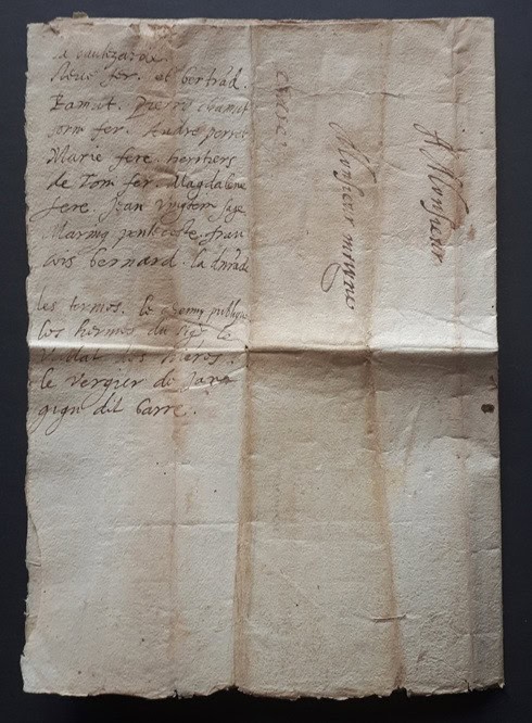 Lettera 1597 — verso con indirizzo a Saze