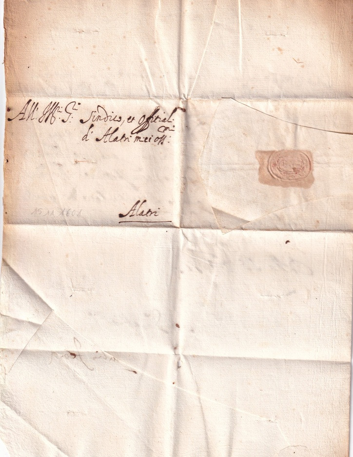 Lettera Giulio Ferro 1601 — visione d'insieme