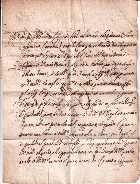 Verso con soprascritta e sigillo vescovile 1607