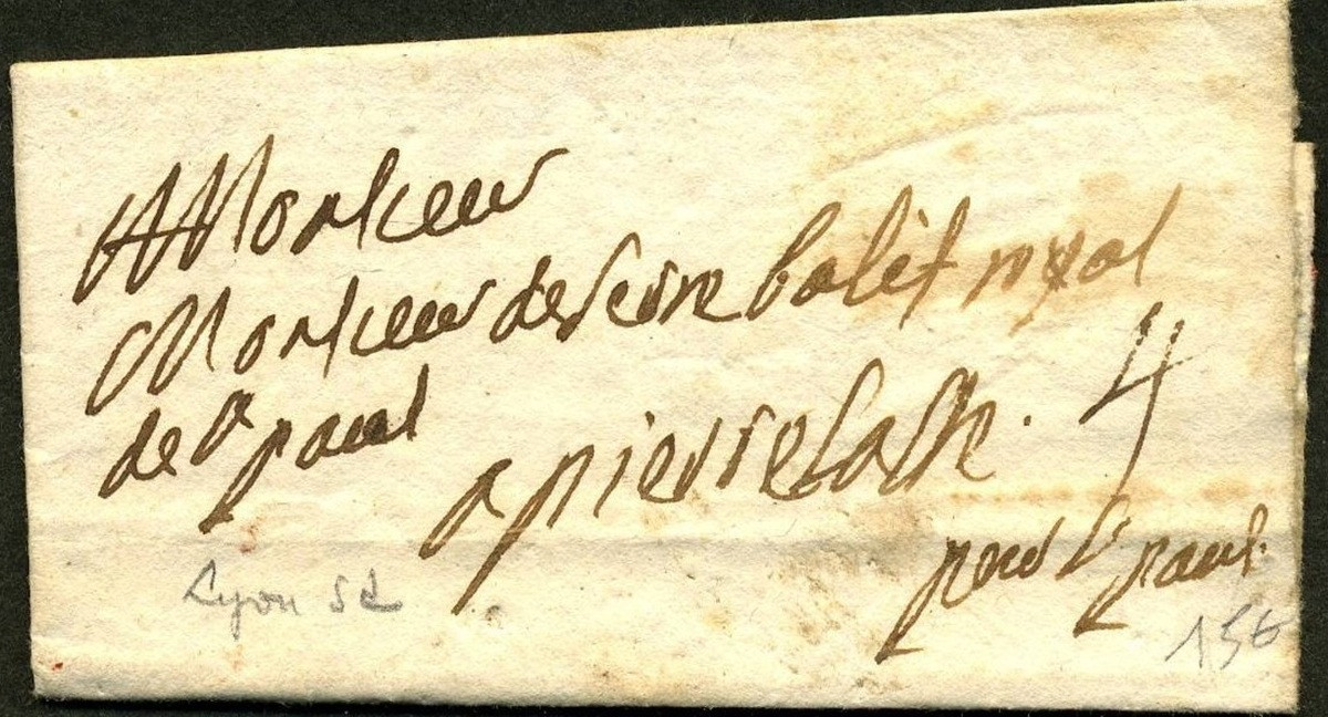 Foglio 1, Recto, ripiegato in fascia 6 volte, indirizzo