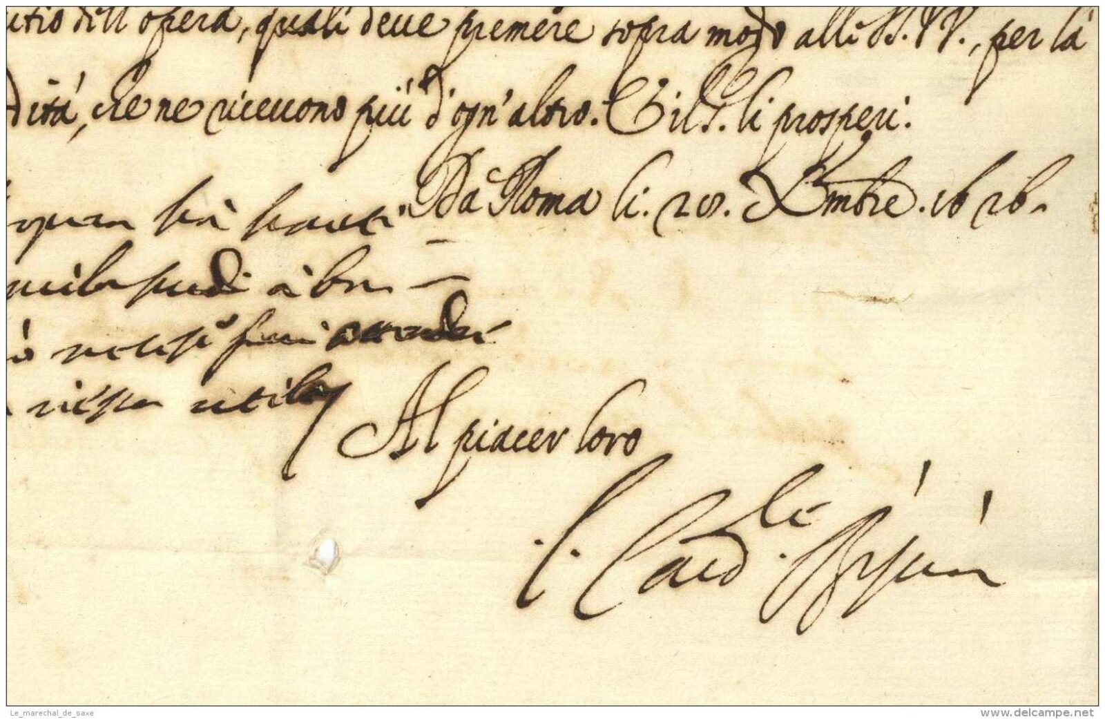 Firma autografa del Cardinale Biscia con rubrica