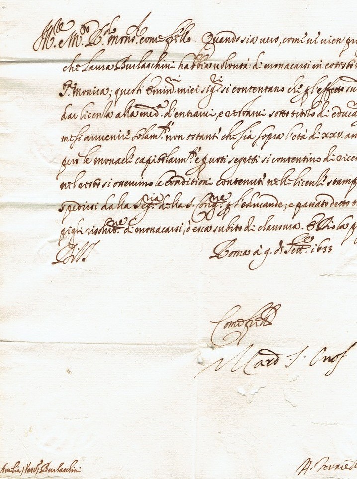 1633_09_09 Cardinale di Sant'Onofrio da Roma ad Amelia Foglio 2 verso