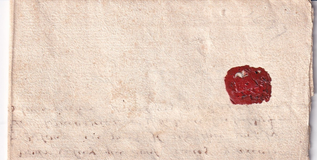 1637_03_13 s da Fléronies a Bézignan Foglio 1 ripiegato in 8, Recto sigillo in ceralacca