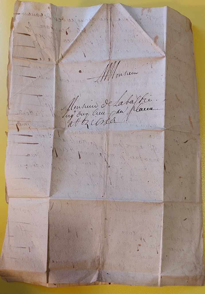 1647 06 13_6 s Bi-foglio 1 indirizzo e segni di ripiegatura in 10 più 4