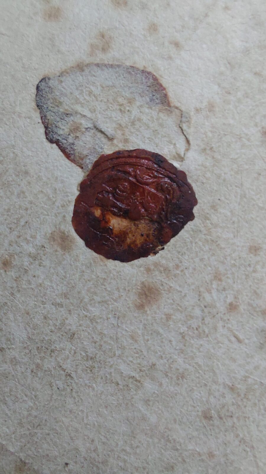 1655 06 04_2 Foglio 1 particolare sigillo ceralacca