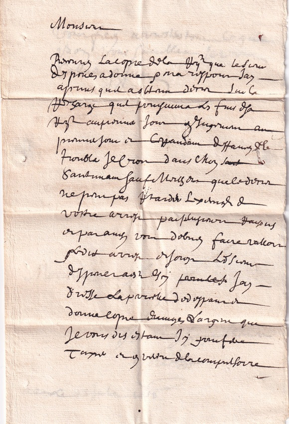1658 06 18_1 Foglio 2 Recto Testo lettera da BOUCHES DU RHONE-Pli de AIX a MONFORT-GAP per Danthais