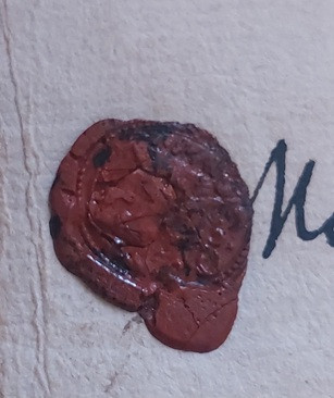1658 06 18_4 Foglio 1 Recto particolare primo bollo ceralacca da BOUCHES DU RHONE-Pli de AIX a MONFORT-GAP per Danthais