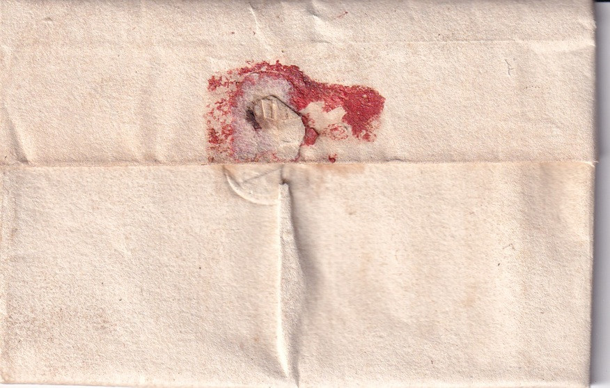 1667 04 19 Piego doppio del quale si conserva solo quello contenitore della seconda lettera Foglio 1 ripiegato in 9 recto sigillo in ceralacca da Bruxelles a Liegi-Amy