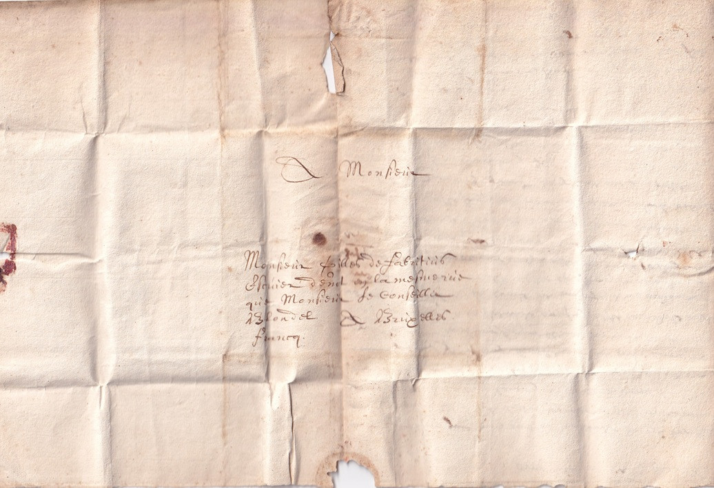1667 04 19_3 s Foglio 1 Recto da Bruxelles a Liegi-Amy
