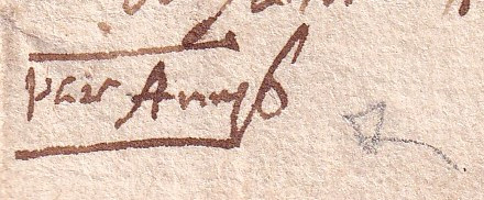 1667 04 19_7 particolare Foglio 1 Recto da Bruxelles a Liegi-Amy
