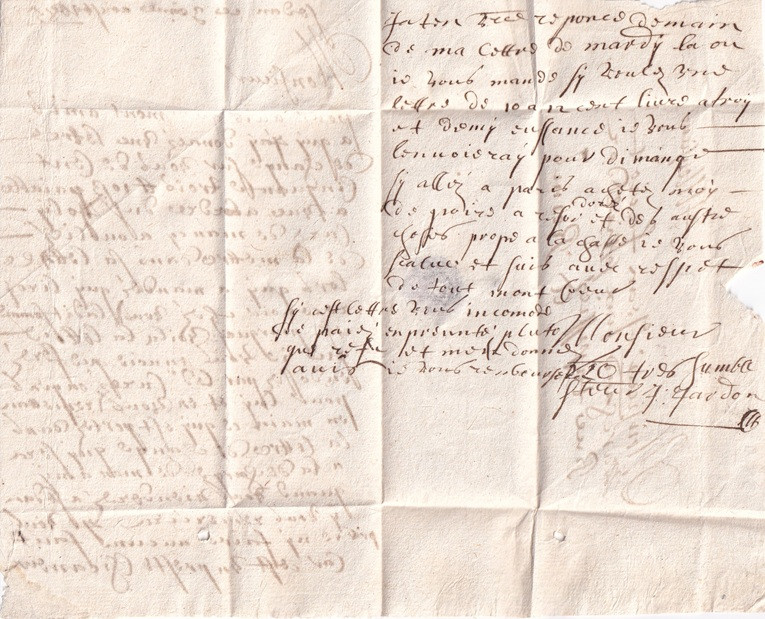 1685 08 03 da Sedan a Reims Foglio 1 Verso e Foglio 3 Recto continua il testo della lettera