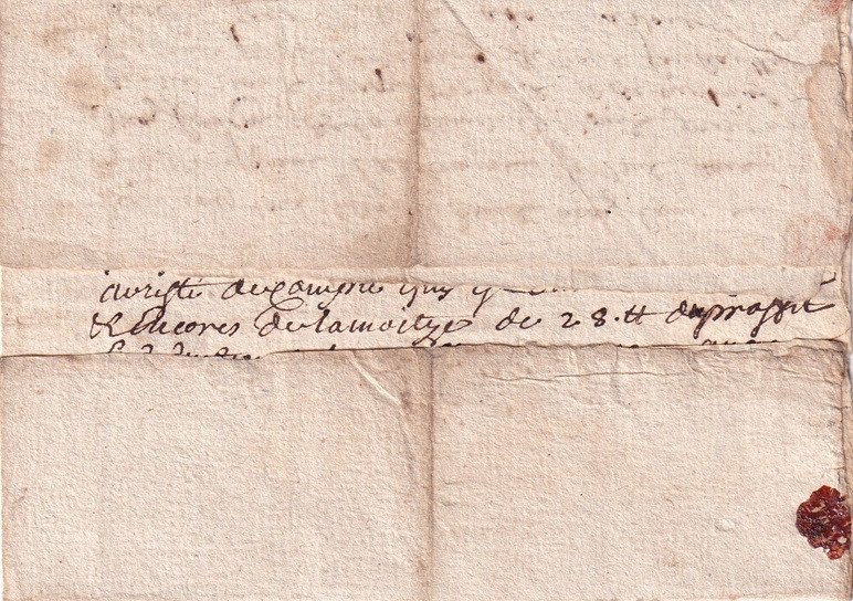 1686 08 05 s da NISMES Foglio 1 ripiegato e bollo in ceralacca