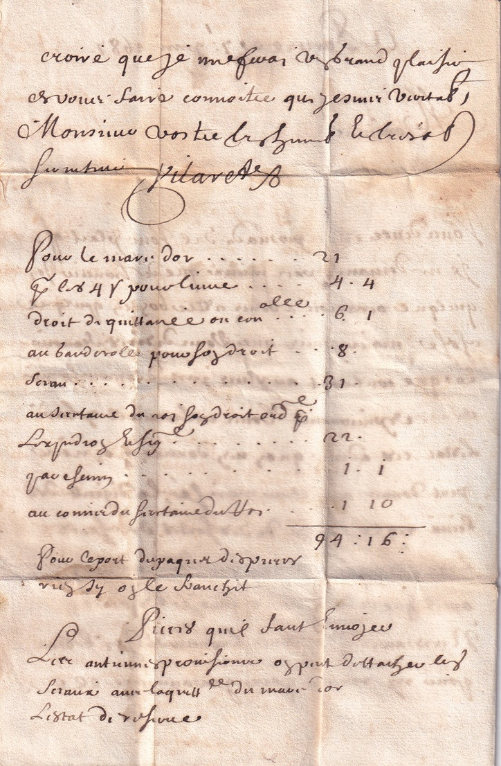 1687 01 07 s da Pavurée a Montauban Foglio 2 Verso