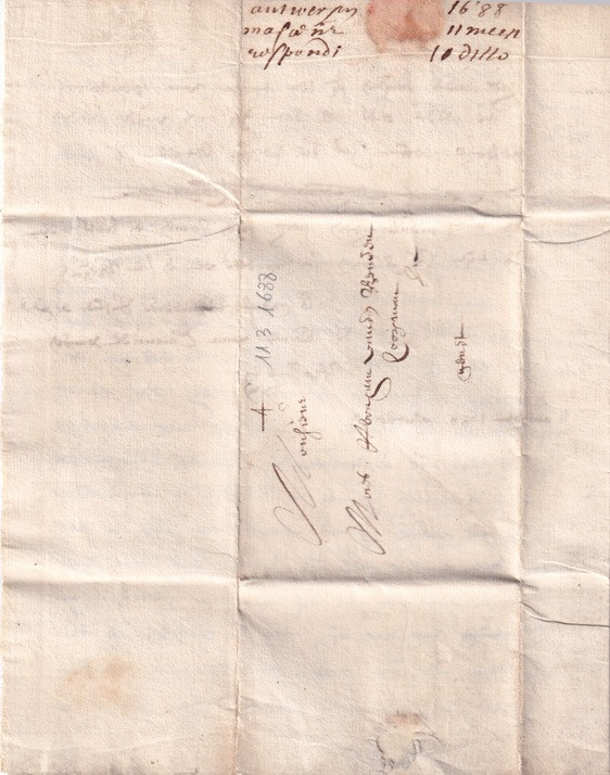 1688 03 11 s da Antwerpen a Gent Foglio 1 Recto