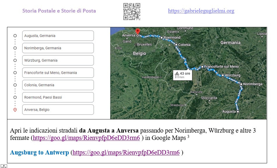 1689 11 17_8 da Augusta ad Anversa Google Map in moto