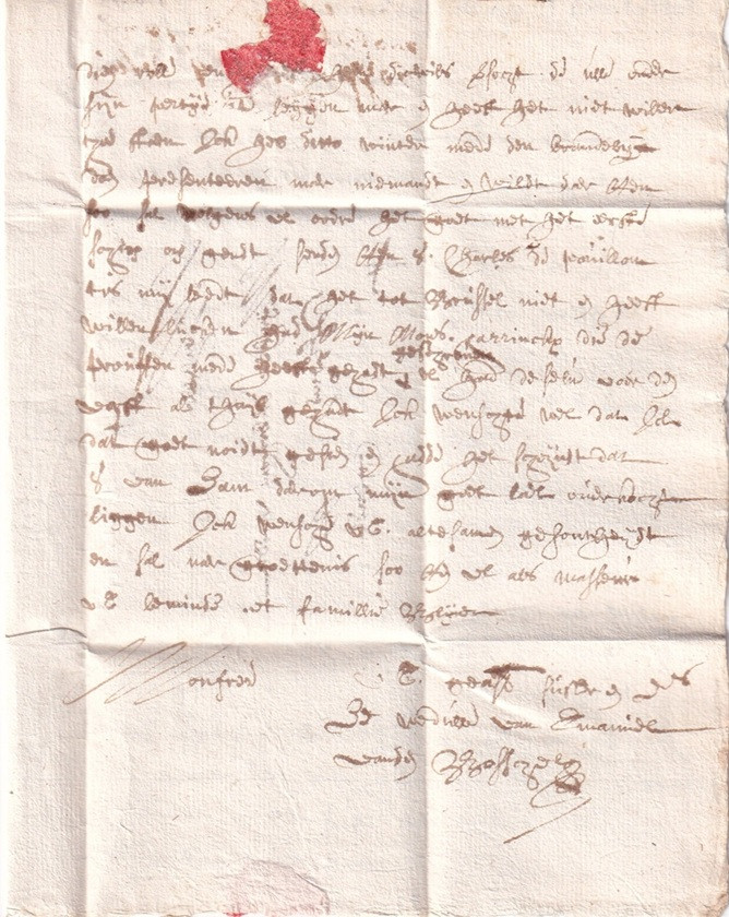 1695 01 21 2 s da Antwerpen a Gent-tassata Foglio 2 Verso