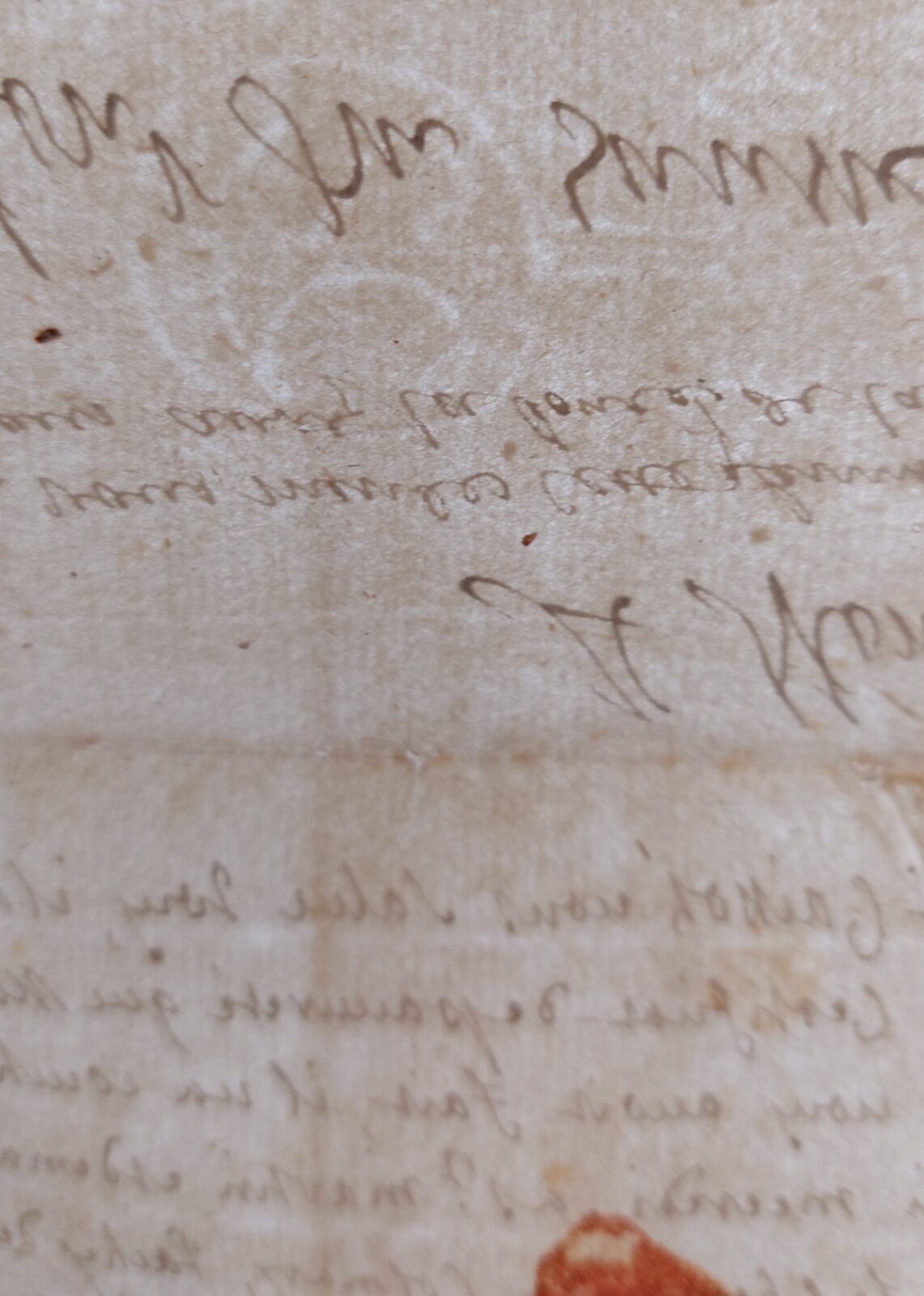 1695 11 09 7 s per A. MONNET A MR DU BAUNE BAUSSE controluce Filigrana