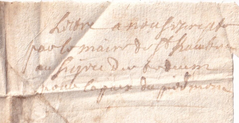 1696 10 02 4a da SAINT RAMBERT EN BUGEY AIN a Languirus Verso particolare basso lettera