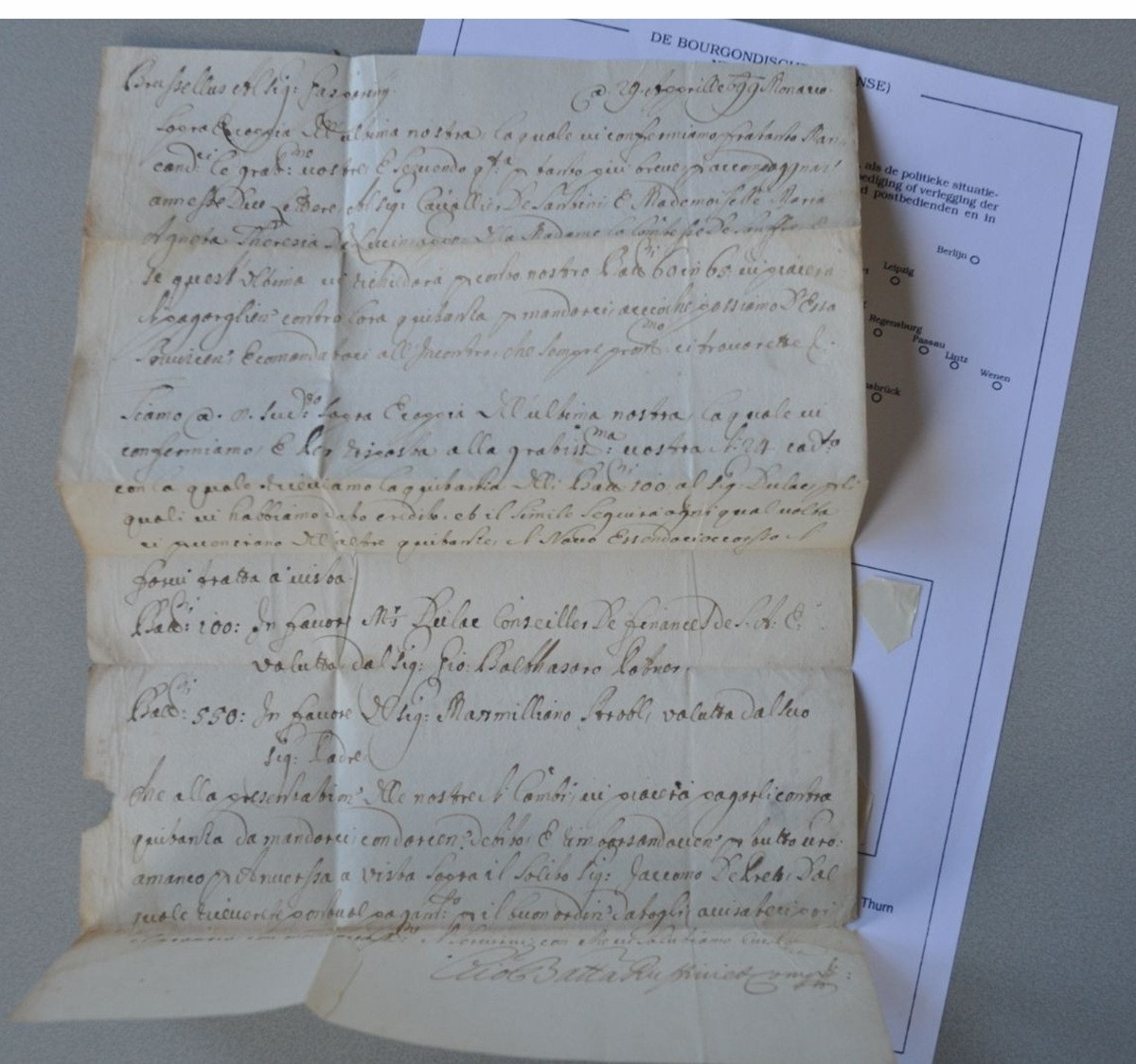 1699 05 08 da Monaco Munchen Franco Colln a Brussel Foglio 1 Recto testo lettera