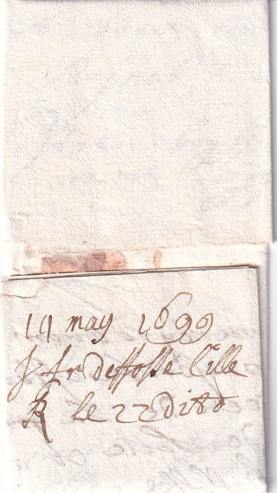 1699 05 14 s da LILLE ad ANVERS Bi-Foglio Foglio 1 Recto data mittente