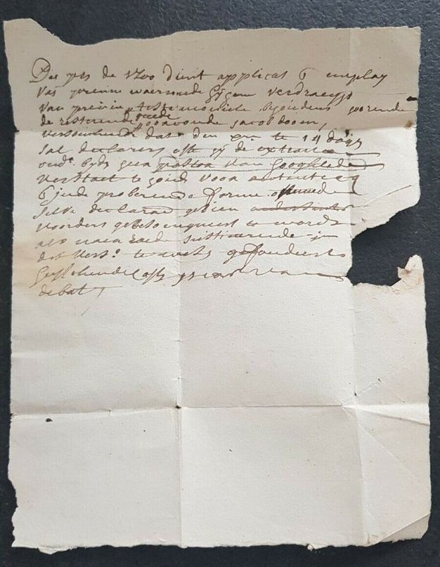 Foglio 1 verso, testo lettera