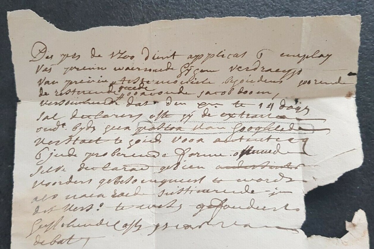 Foglio 1 verso, testo lettera, particolare