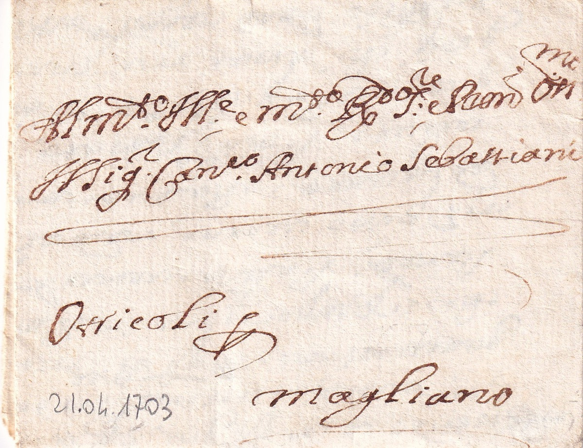 Piego diviso in 6, Foglio 1 Recto, destinatario