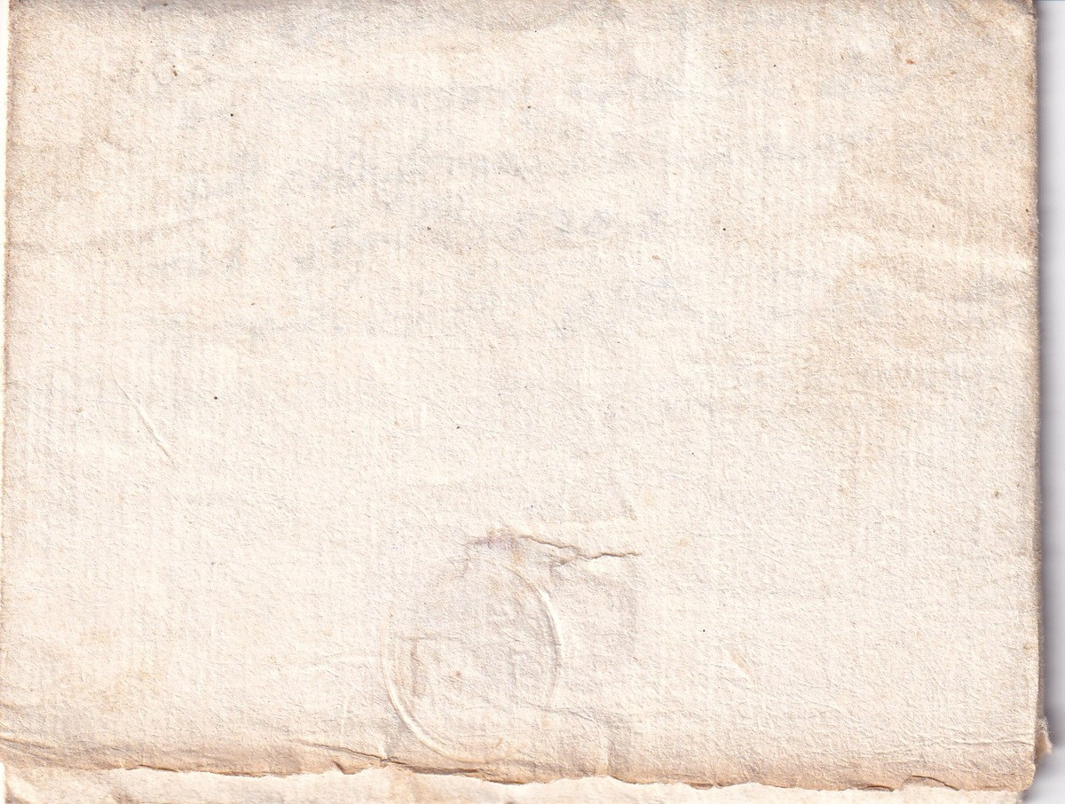 Piego diviso in 6, Foglio 1 Recto, chiusura, bollo a secco