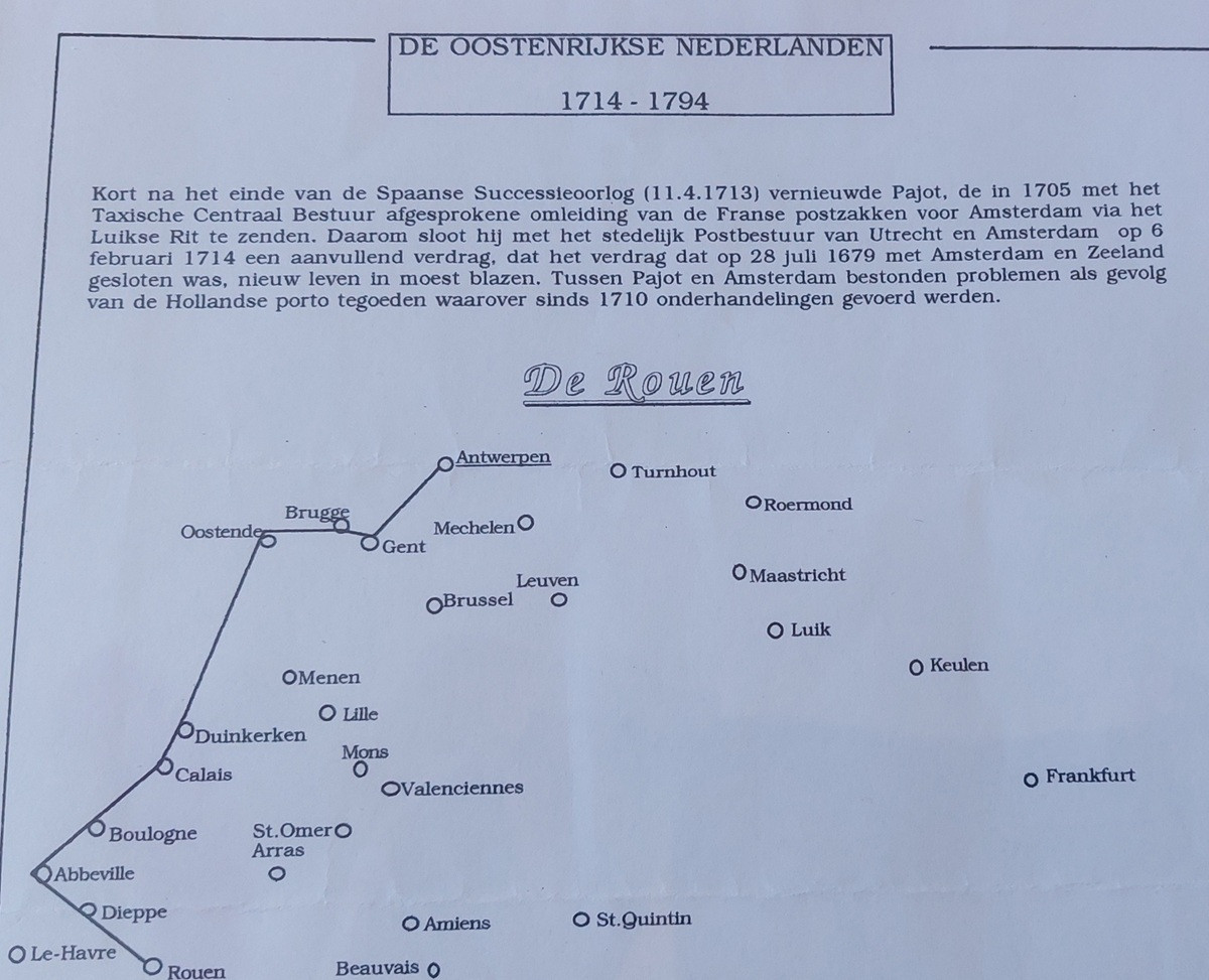 Mappa del percorso postale
