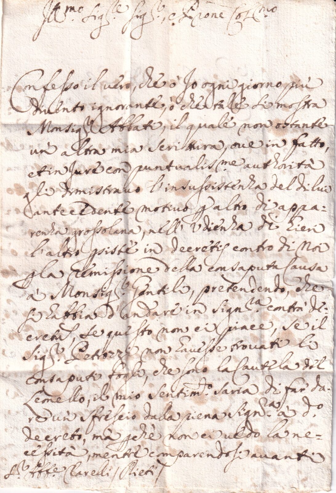 Foglio 1 Verso