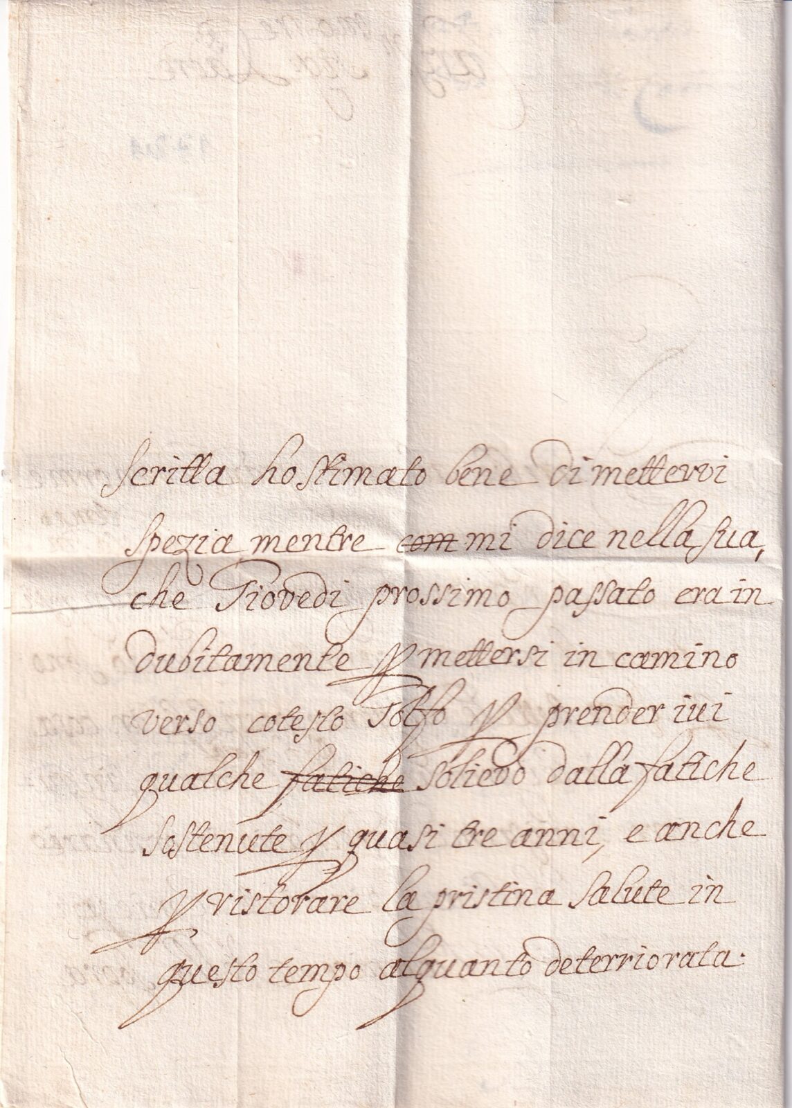 Foglio 1 verso