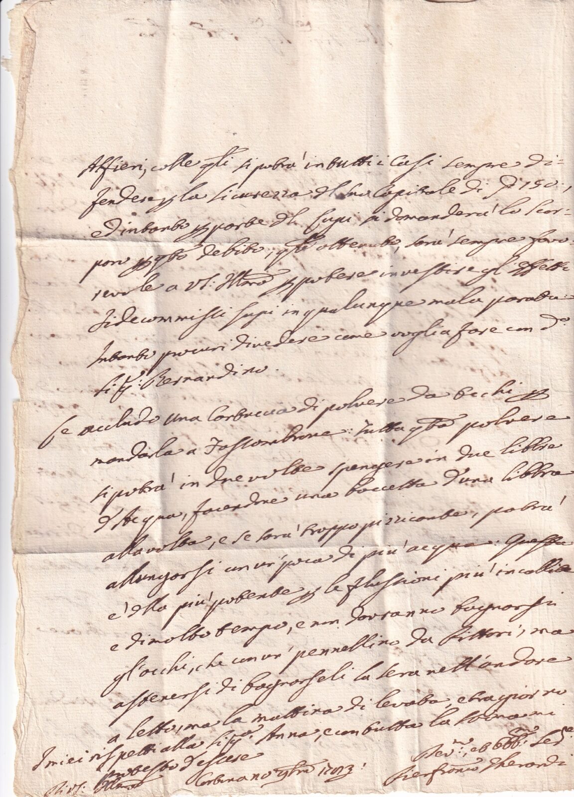 Foglio 2 verso, lettera e firma