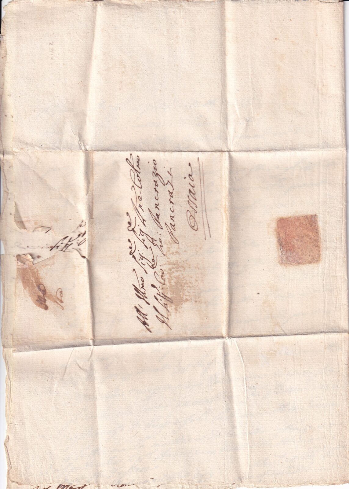 Sigillo cartaceo e indirizzo