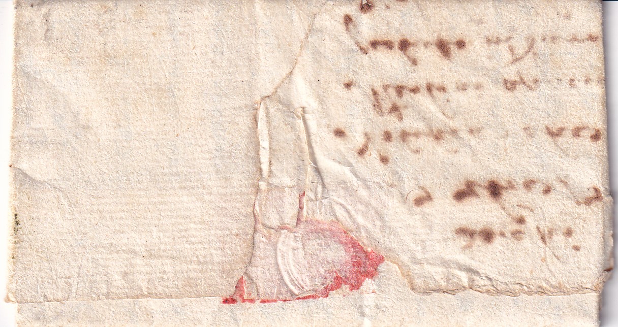 1732 09 13_ da ROMA per SPOLETO Foglio 1 recto chiusura oblata rossa