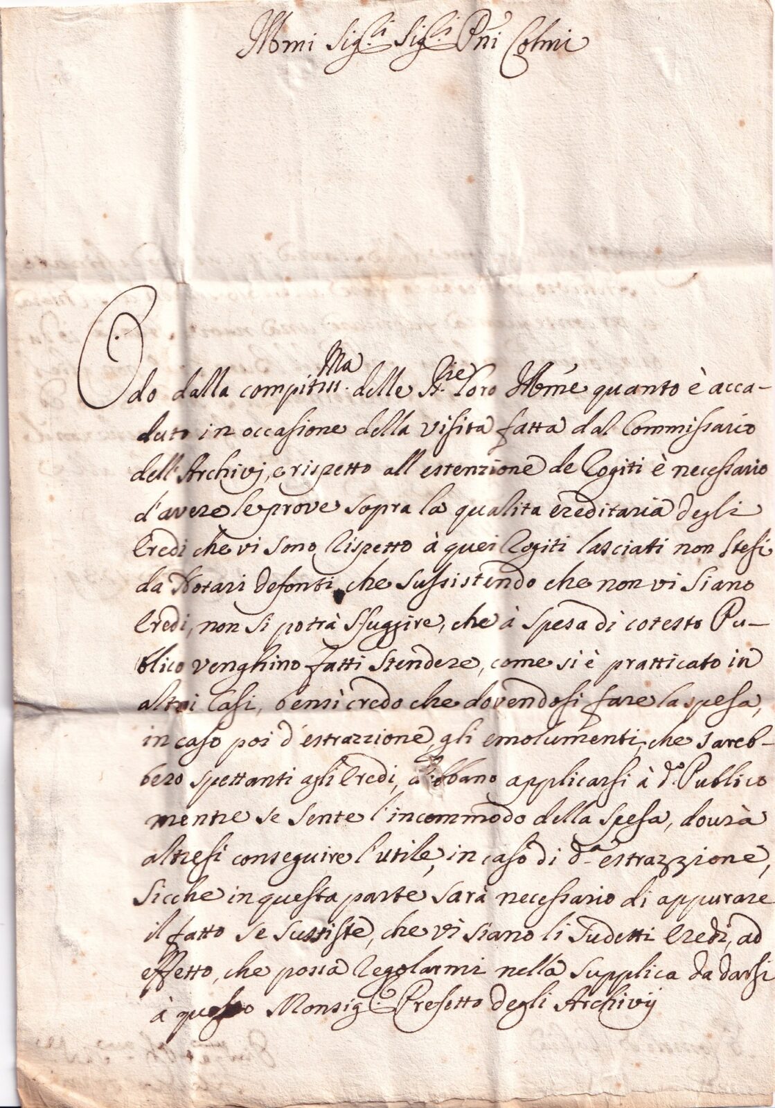 1739 11 18_1 s da ROMA_bollo a secco VOLL-GALLENGA T16 P.4-CAVAGNARI T121 a CASCIA-PG foglio 2 recto