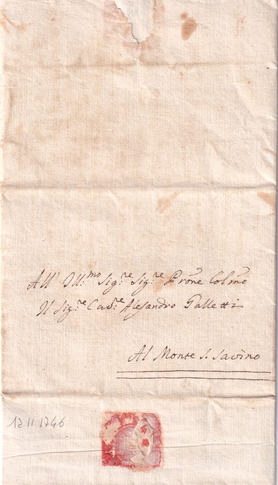 1746 11 12_3 per Monte San Savino — foglio 1 recto