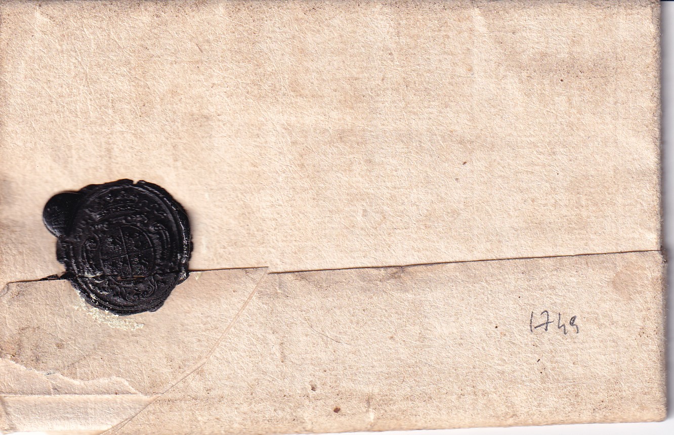1749 01 25_ da GRENOBLE a Vierville — foglio 1 recto chiusura Sigillo Ceralacca nera