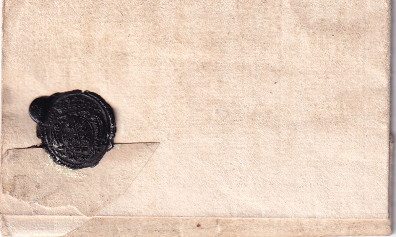 1749 01 25_4 da GRENOBLE a Vierville — foglio 1 recto chiusura con Sigillo Ceralacca nera