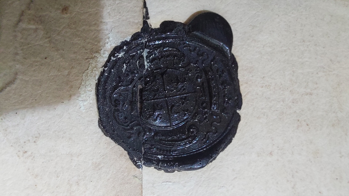 1749 01 25_6 s da GRENOBLE a Vierville Sigillo Ceralacca nera ingrandimento